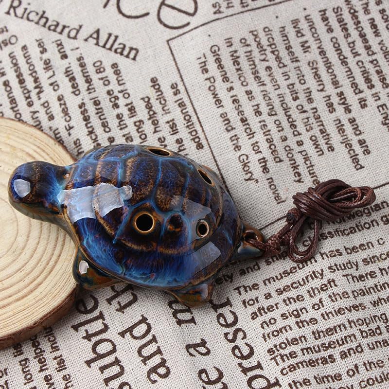 NOIAFZY 2Pcs Adorable Small Turtle Pottery Flute Unique 6-Hole Cartoon Design Artisan Kiln Transformation Series Accessories - Image 5
